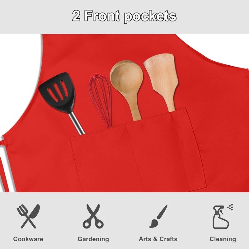 imeago 15 PCS Kids Aprons with Pockets Adjustable Chef Painting Aprons Bulk for Girls Boys Aged 6-13 Cooking Baking Crafting - Image 4